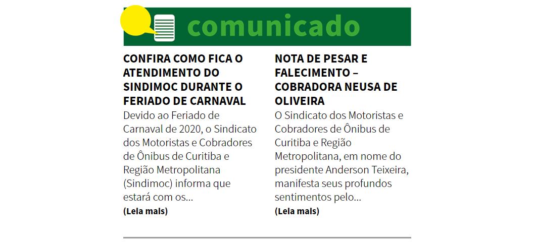 3. Acompanhe os principais comunicados do Sindicato para os seus associados: Alterações nos horários de atendimento, feriados e notas de pesar.