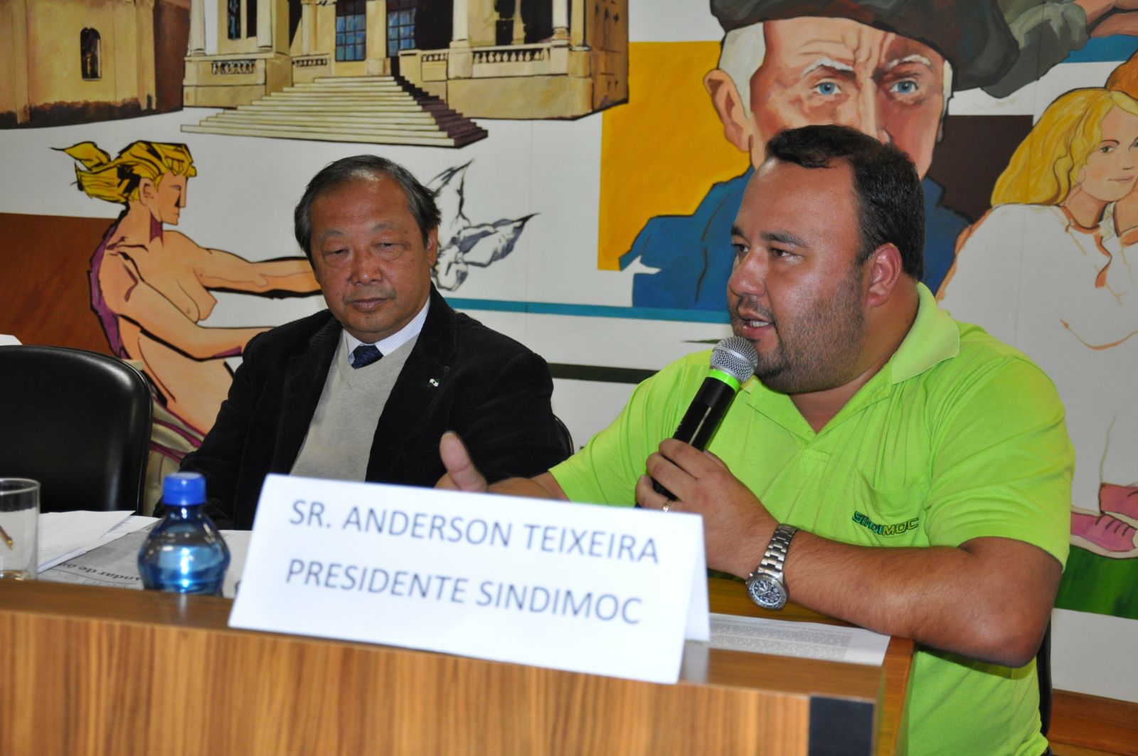 Rui Hara Presidente da Comec e Anderson Teixeira Presidente do Sindimoc