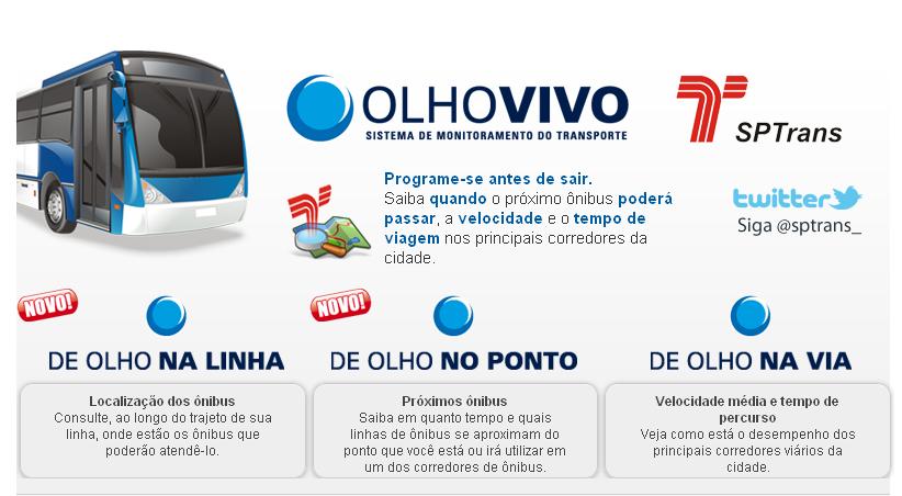 SPTrans divulga informações em tempo real dos ônibus de SP na web