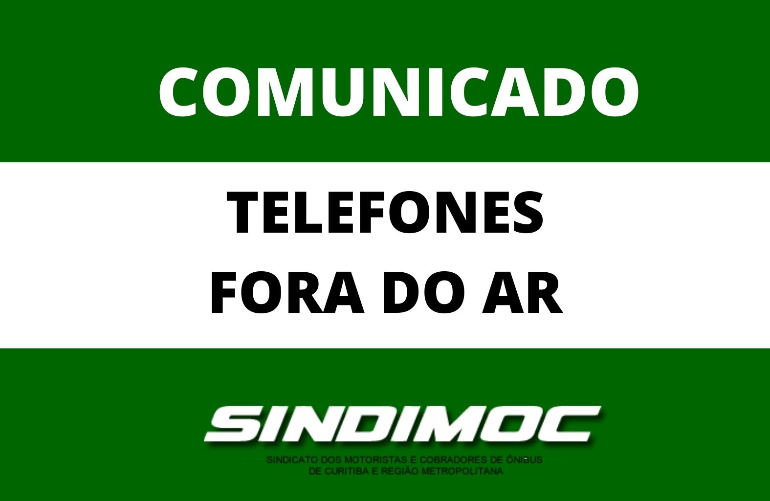 Telefone da sede administrativa está fora do ar