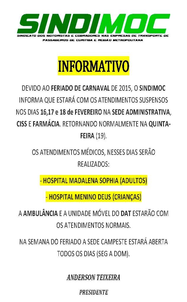 Hospitais, Ambulância, DAT e Chácara funcionam durante o Carnaval