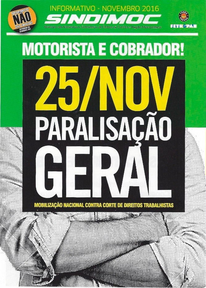25 de novembro é dia de mobilização nacional contra corte de direitos trabalhistas