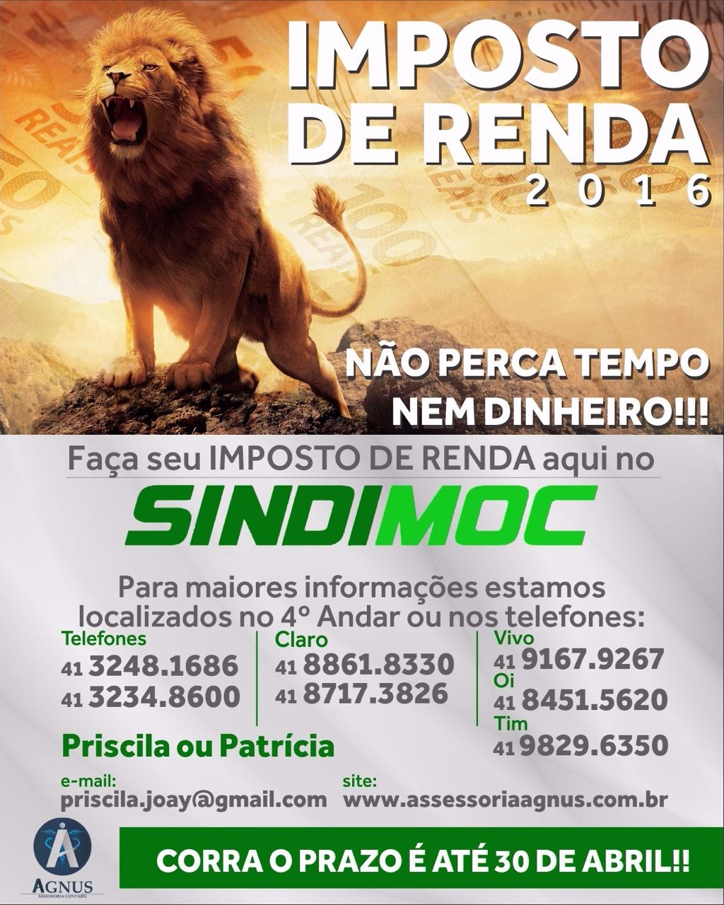 Declare seu Imposto de Renda no Sindimoc