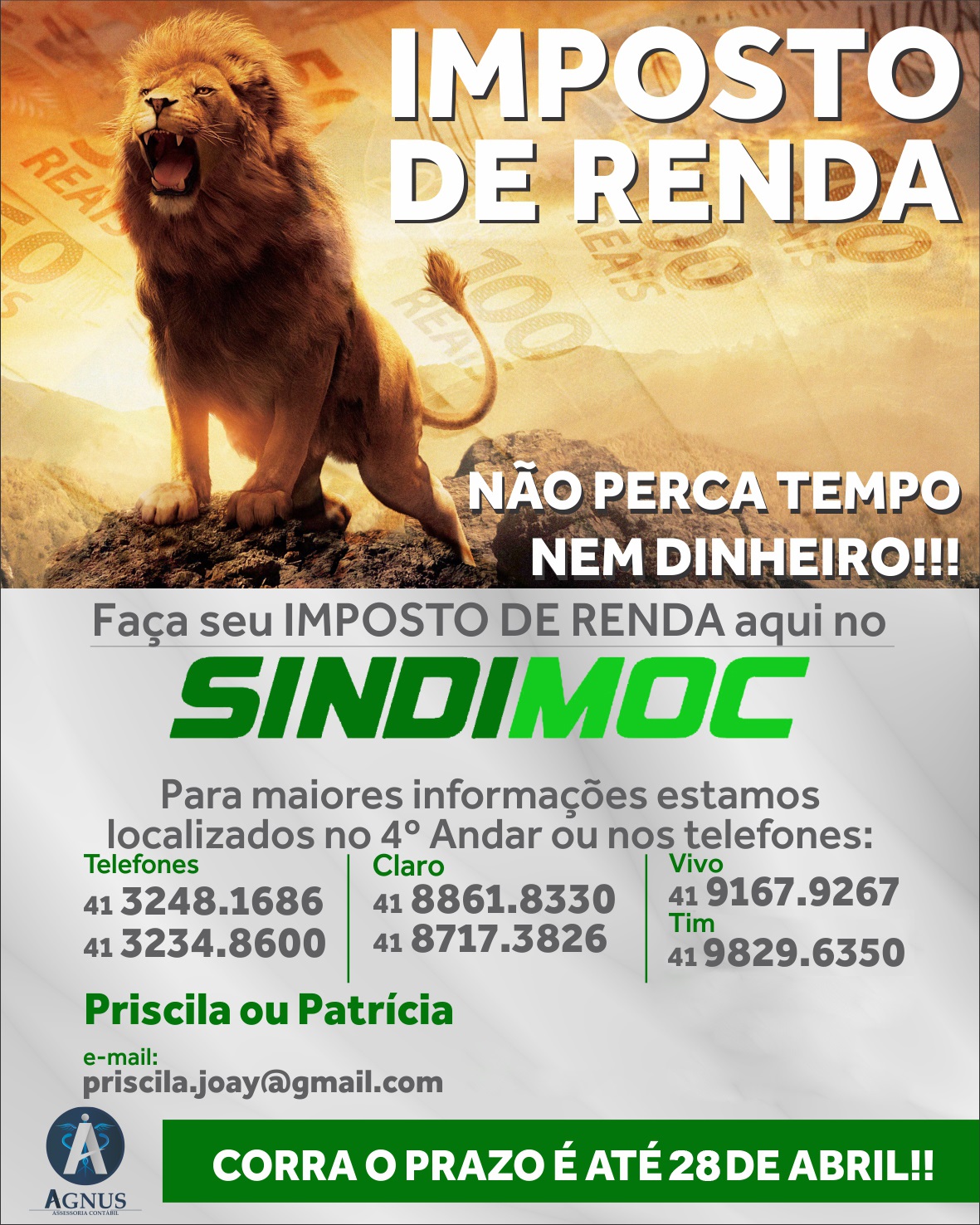 O Sindimoc faz seu imposto de renda
