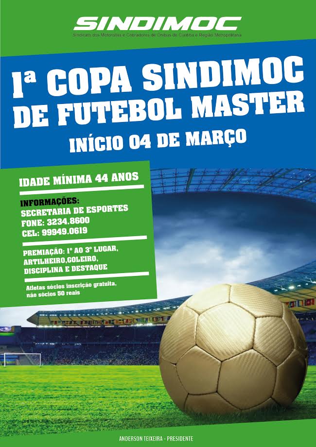 Inscrições abertas para a 1ª Copa Sindimoc de Futebol Master